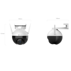 CAMARA IP EZVIZ EXTERIOR WIFI (C8C 4MM)IP 65, 2MPX, MOVIMIENTO PANORAMICO HORIZONTAL/VERTICAL VISION
