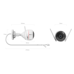 CAMARA IP EZVIZ BULLET WIFI (C3WN 1080P), 2MPX, ICR, 0LUX CON IR, 2.8MM H.264 DWDR. 3D DNR BLC .12V 